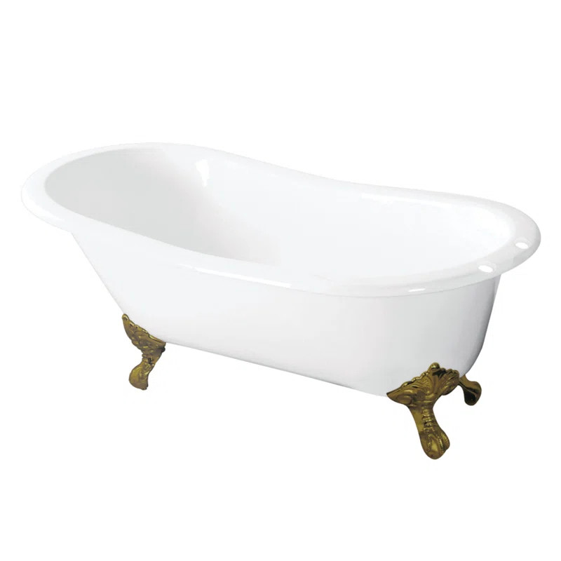 Aqua Eden 54" x 30" Clawfoot Soaking Cast Iron Bathtub | Wayfair North America