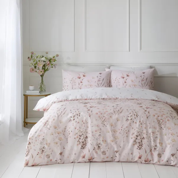 Watercoloured Floral Blush Duvet Cover & Pillowcase Set | Dunelm (migrated)