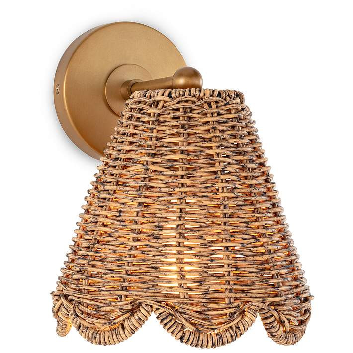 Kismet 10 3/4" High Natural Brass Wall Sconce | www.lampsplus.com | Lamps Plus