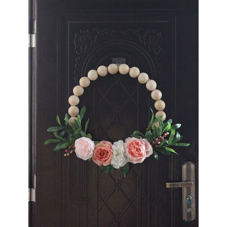 Wreath Artificial Flower Garland Pink Rose Plastic Simulation Silk Cloth Wall Decoration | Walmart (US)