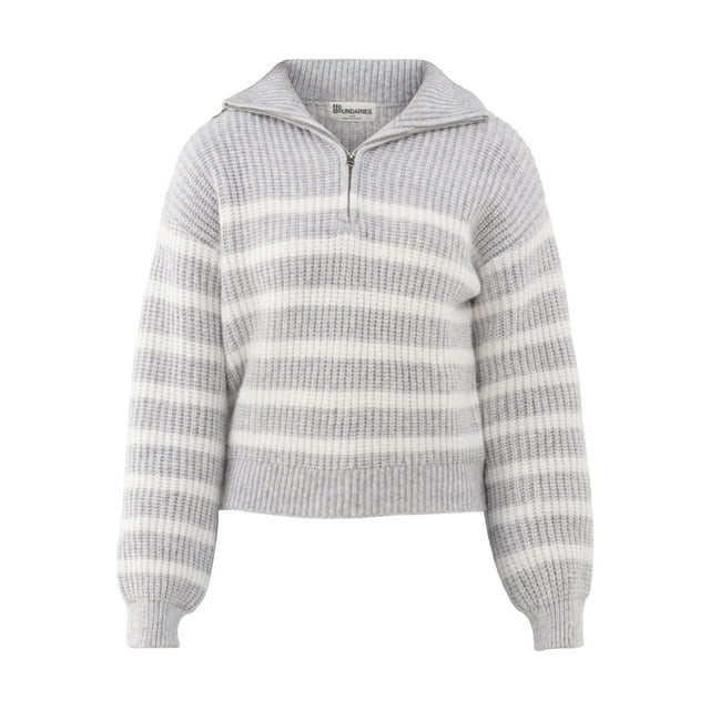 No Boundaries Half Zip Mock Neck Sweater, Midweight, Women’s | Walmart (US)