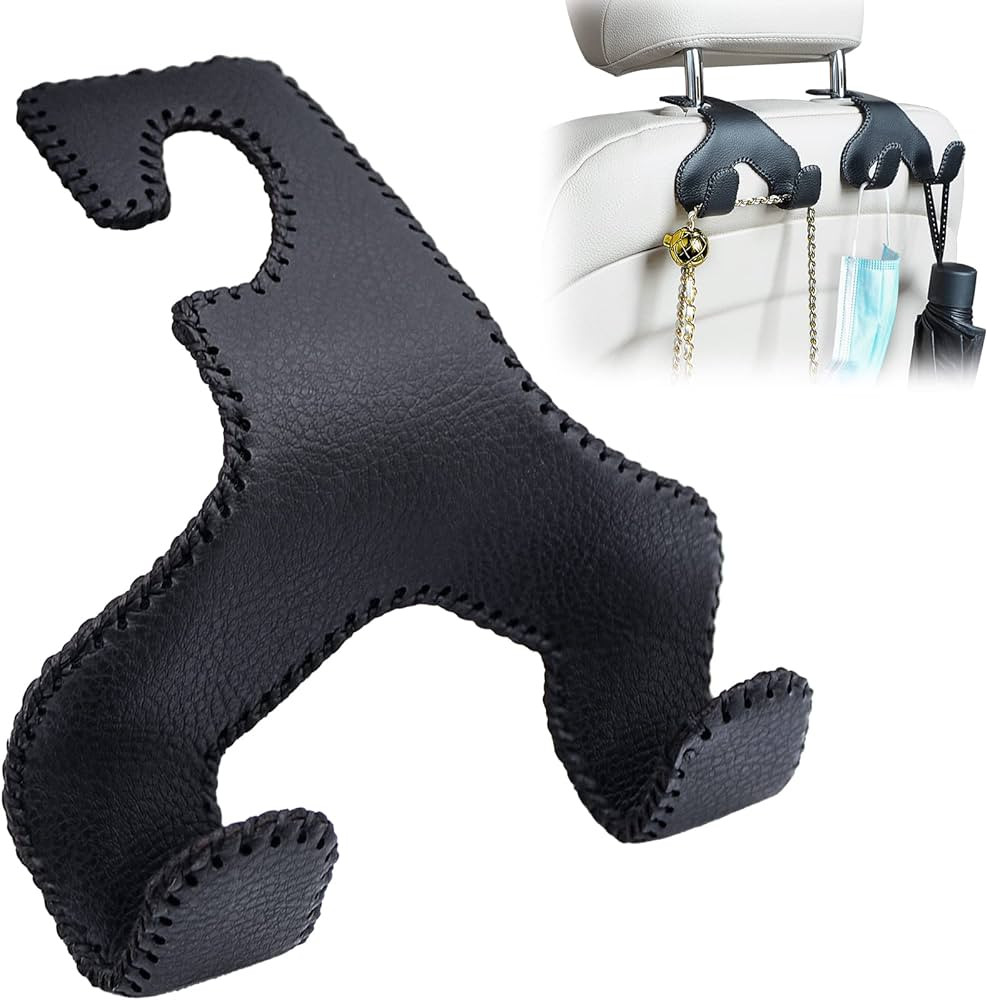 Etre Jeune Purse Hook for Car, Leather Seat Back Headrest Hooks Organizer for Hanging Grocery Bag... | Amazon (US)