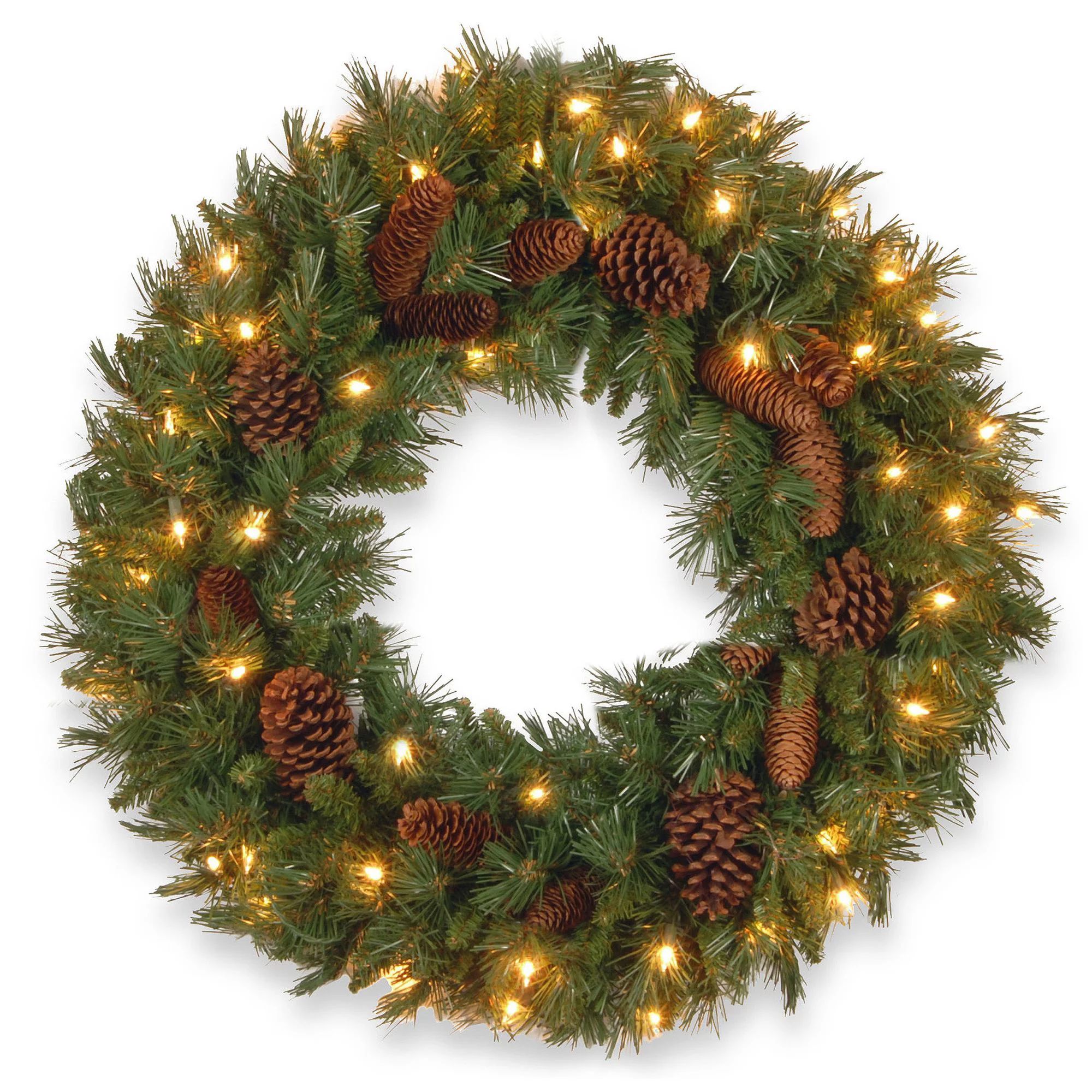 National Tree Company Pine Prelit Wreath, (Green) - Walmart.com | Walmart (US)