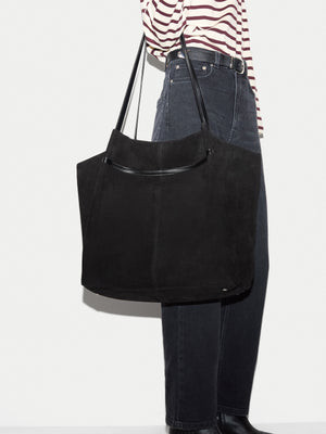 Large Shopper Suede Tote Bag | Black | Jigsaw (UK)