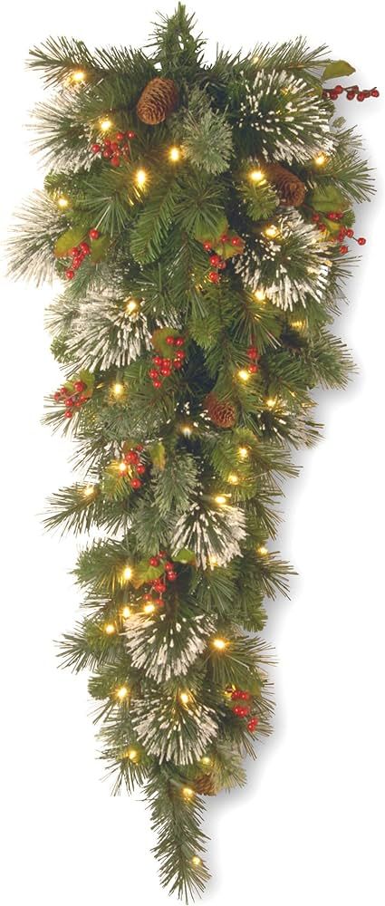 National Tree Company Pre-Lit Artificial Christmas Teardrop, Green, Wintry Pine, White Lights, De... | Amazon (US)