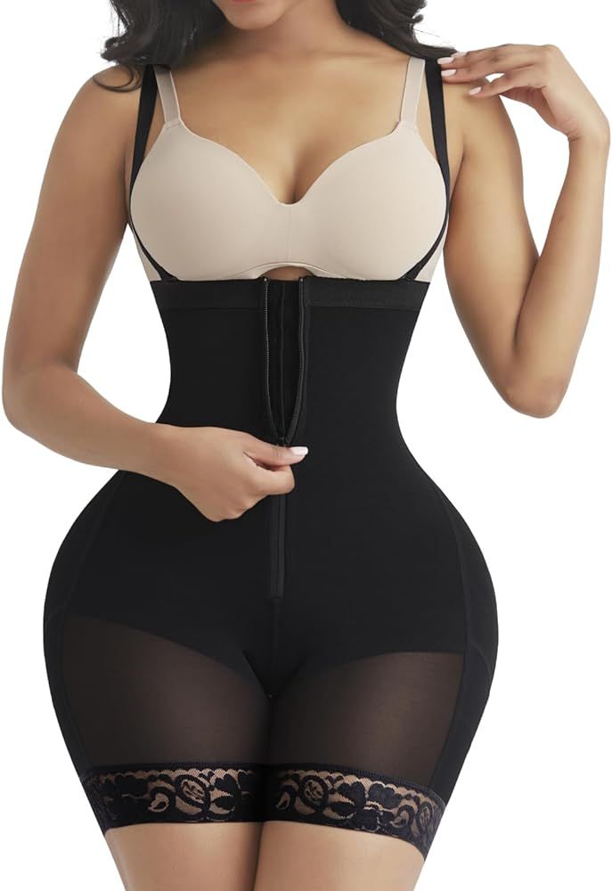 SHAPELLX Fajas Colombianas Shapewear for Women Tummy Control Plus Size Postpartum Body Shaper But... | Amazon (US)