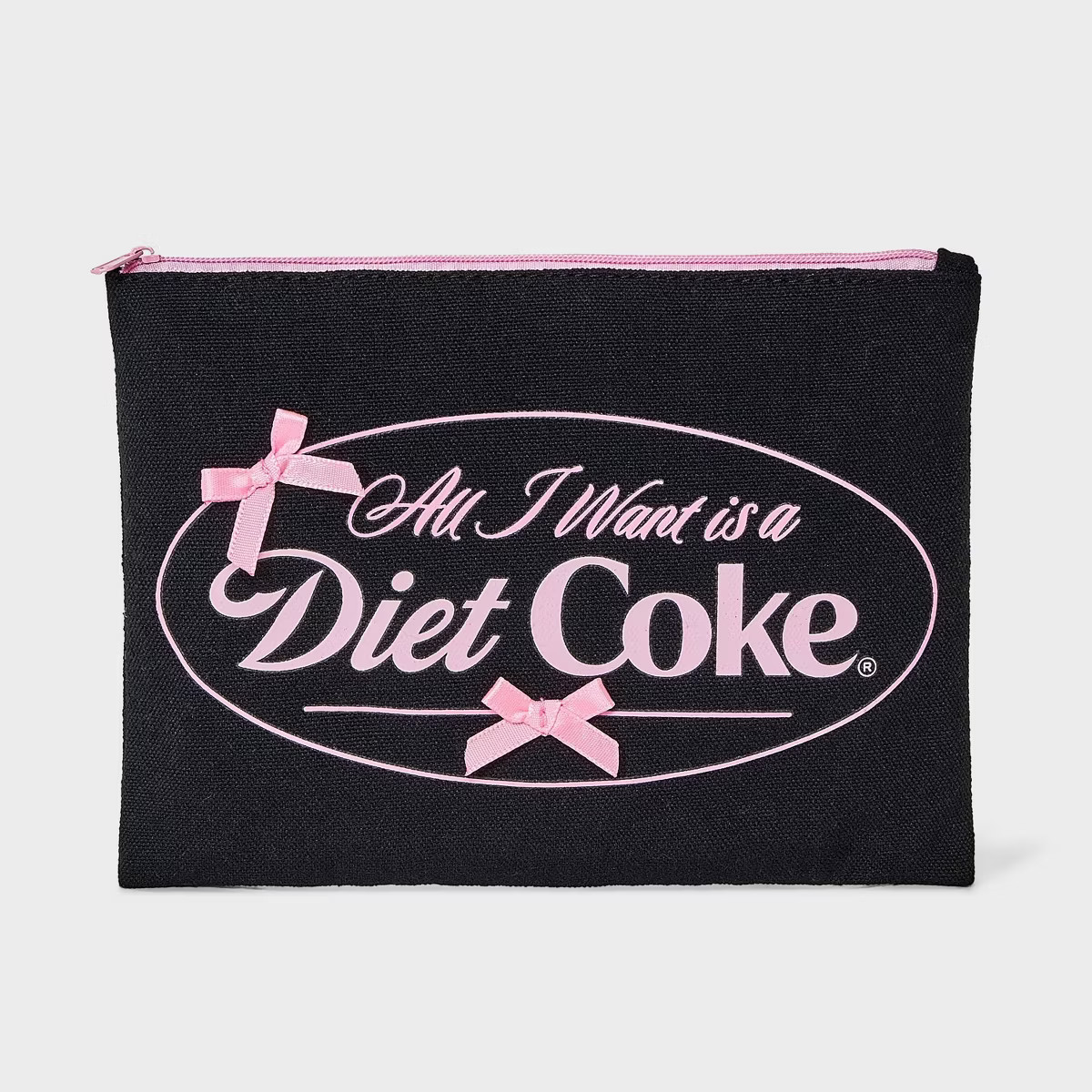 Women's Diet Coke Graphic Carryall Pouch - Black | Target