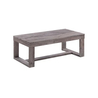 Knic Coffee Table, 48 Inch, Gray Rectangular Top, Double Pedestal Base | Wayfair North America