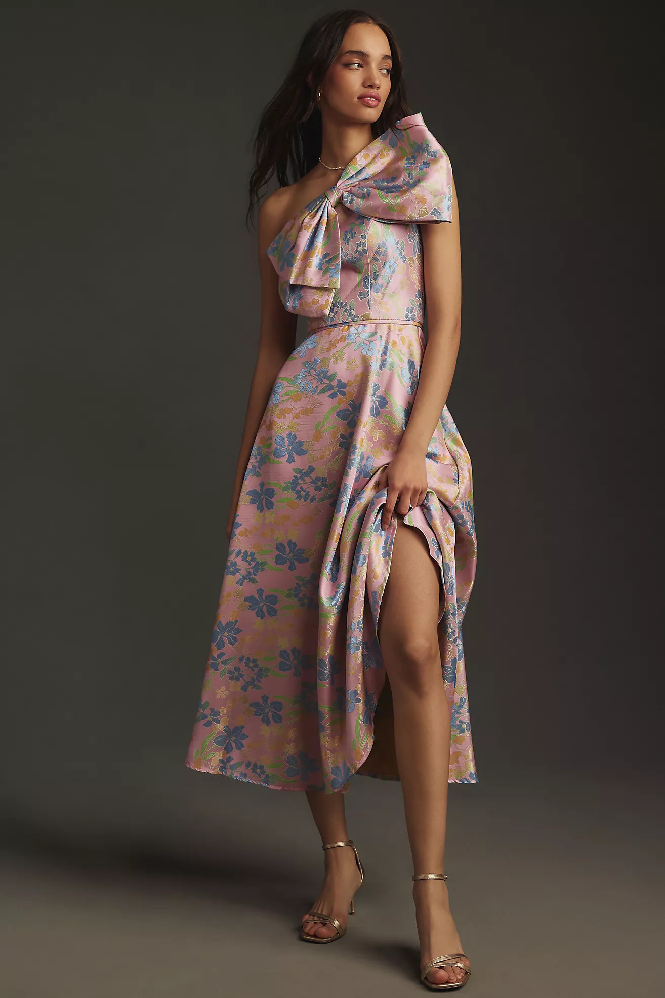 Mac Duggal One-Shoulder Bow Maxi Dress | Anthropologie (US)