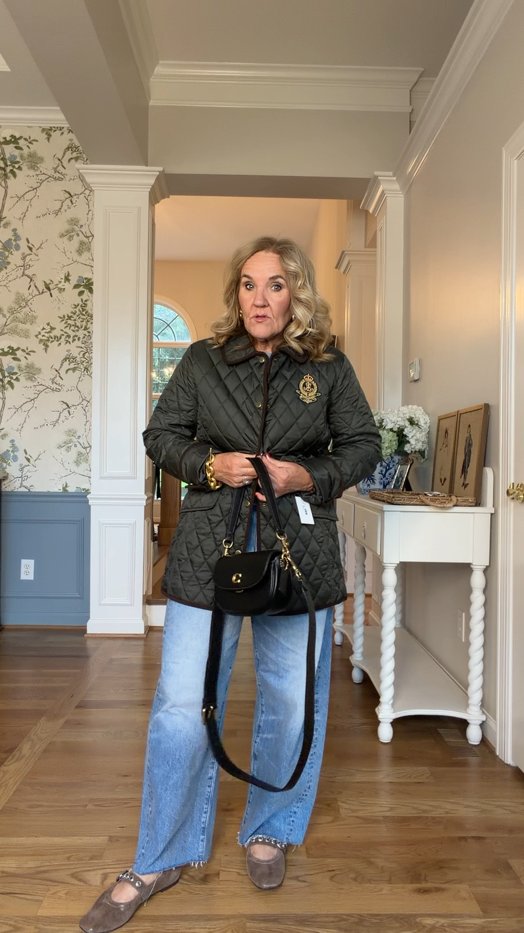 Three coats on the Nordstrom anniversary sale. I am wearing a medium in all.
The barber jacket has room for a medium weight sweater
The quilted jackets don’t have a lot of rooms for other than a blouse or a lightweight cashmere like I’m wearing. So size up if you plan to wear a bulk of your sweater underneath.
My jeans were on the Northman sale. I will link them, but they’re sold out right now. I’ll link other sources that are full priced. Honestly they’re worth a full price to me. I wear a 29 regular and you can see they’re quite slouchy.
Cashmere sweater size medium

#LTKOver40 #LTKSaleAlert #LTKSeasonal