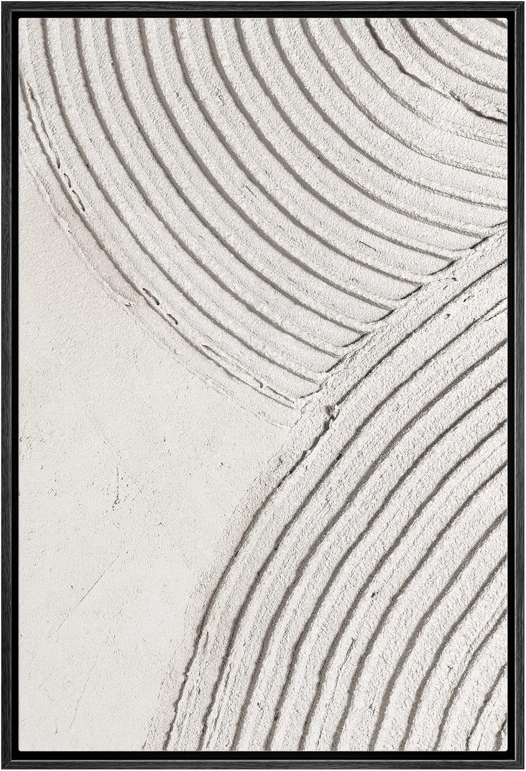 SIGNWIN Framed Canvas Print Wall Art Rustic Beach Sand Spiral Circle Ring Collage Abstract Shapes... | Amazon (US)