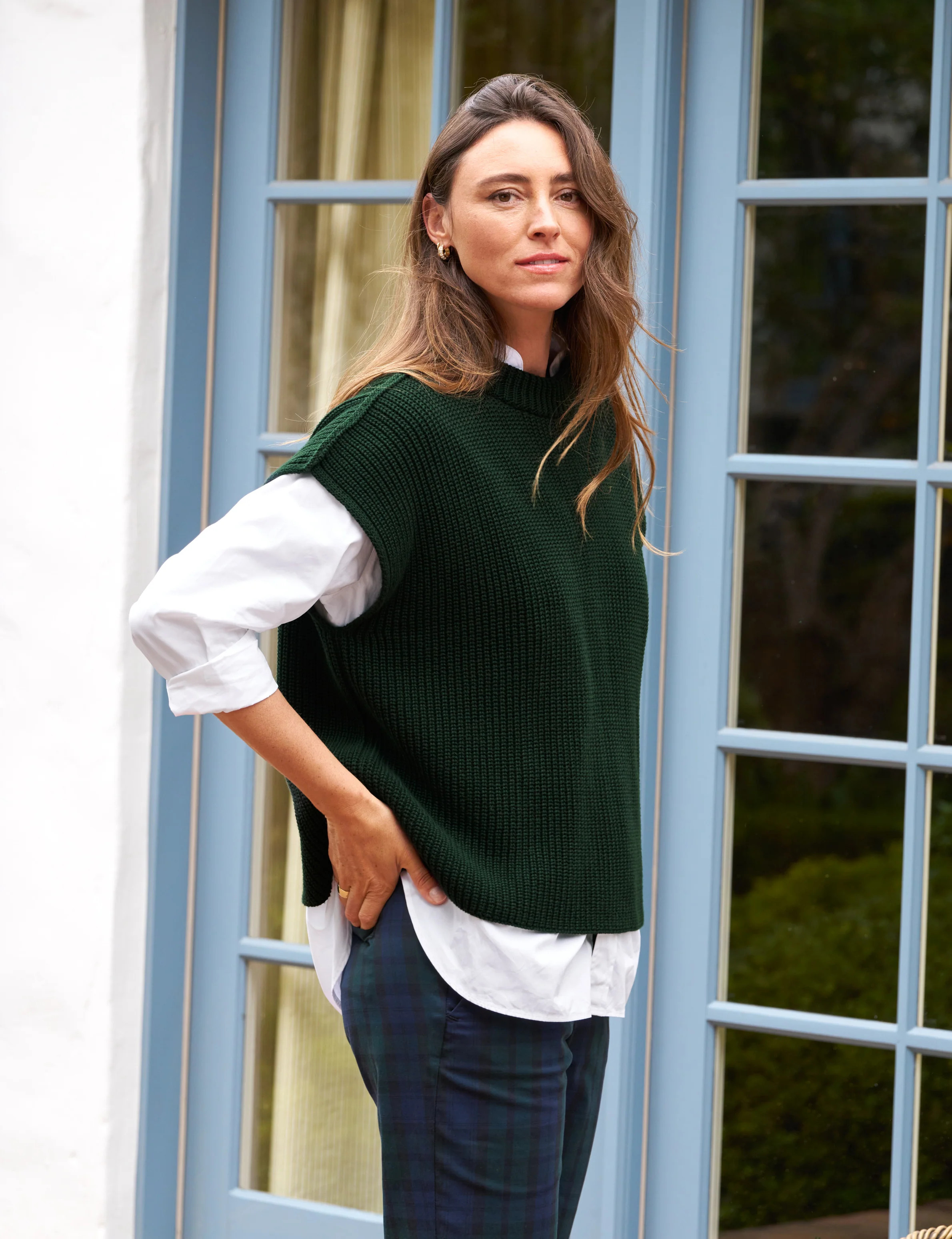 MONTECITO VEST British Racing Green, Pure Italian Cotton | Frank & Eileen