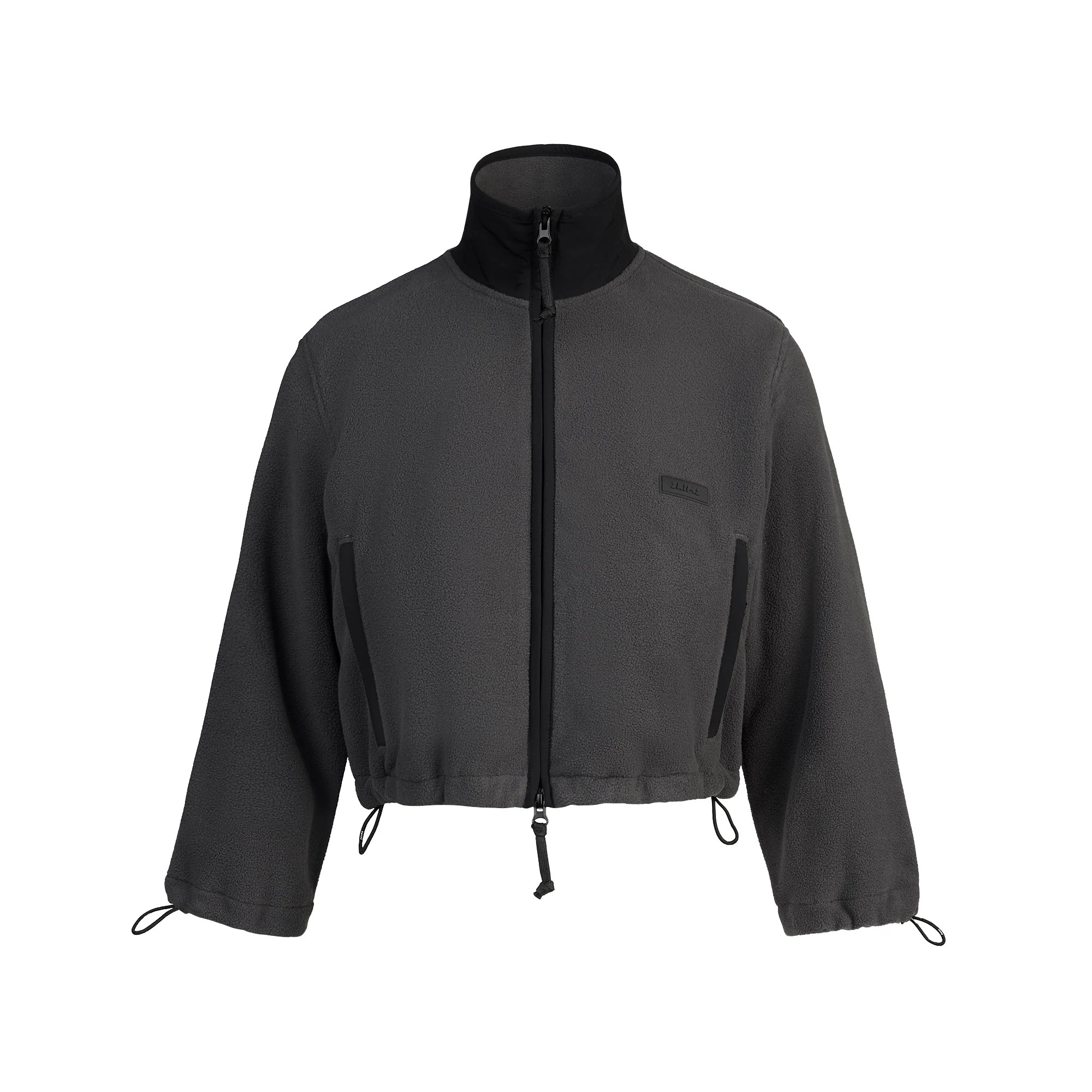 OUTDOOR FLEECE CROPPED 3/4 SLEEVE JACKET | ASH | SKIMS (US)