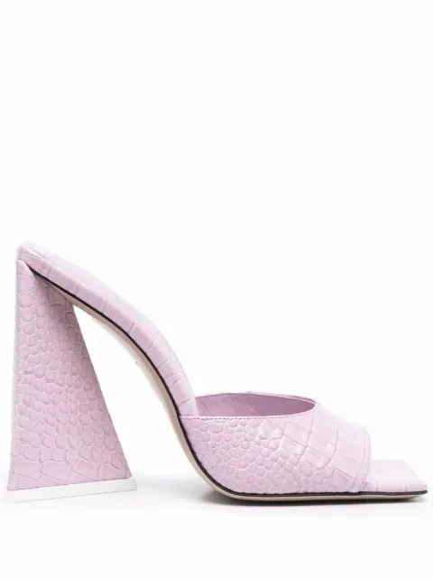 The Attico crocodile-effect Leather Sandals  - Farfetch | Farfetch Global