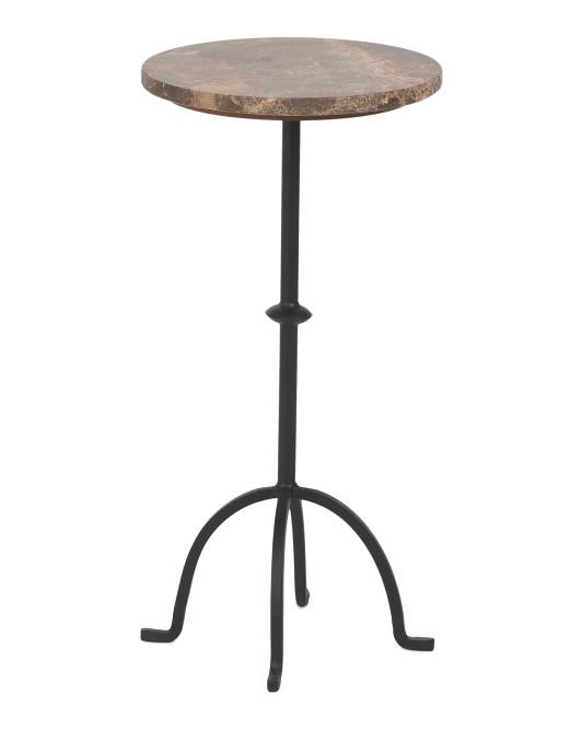 12x24 Spanish Empredor Marble And Iron Accent Table | TJ Maxx