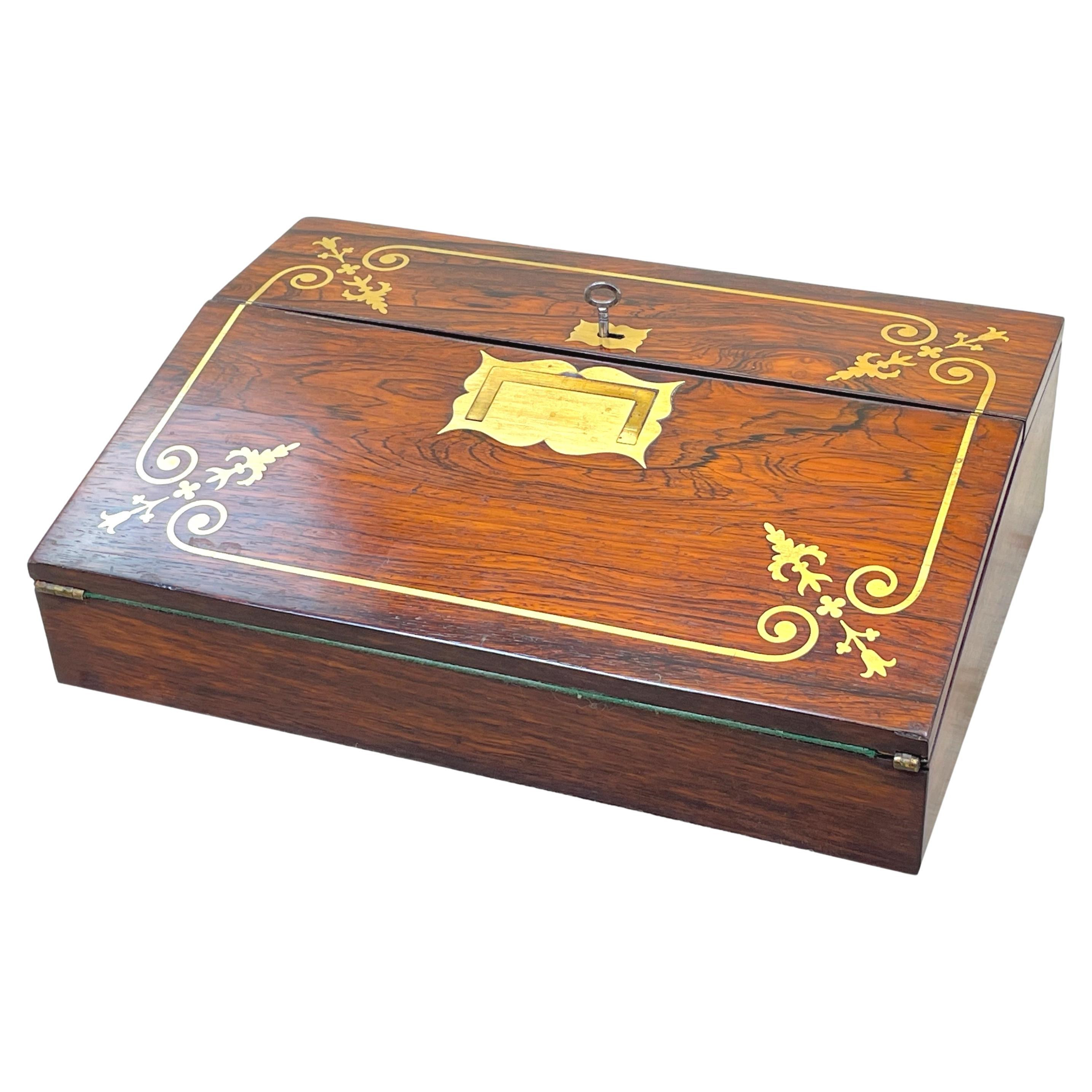 Regency Rosewood Writing Box | 1stDibs