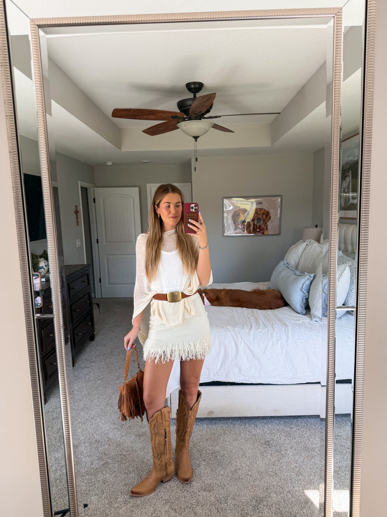 skirt is a part of a matching set (linked), tank top in a small, poncho in a small, boots are true to size and belt in a small! 

amazon western stagecoach festival outfit

#LTKSeasonal #LTKFestival #LTKTall