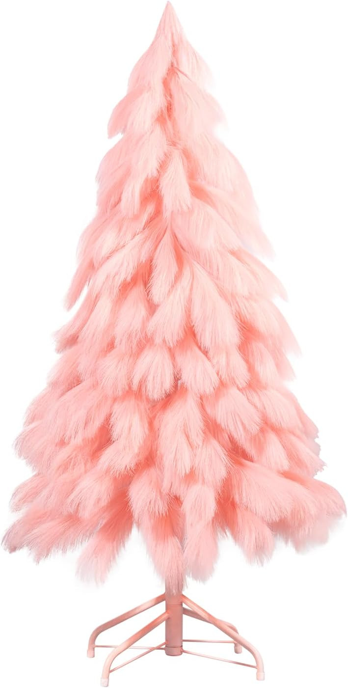Romantic season Handcrafted 4FT Pink Christmas Tree, Premium Fiber Holiday Xmas Tree Branch Tips ... | Amazon (US)