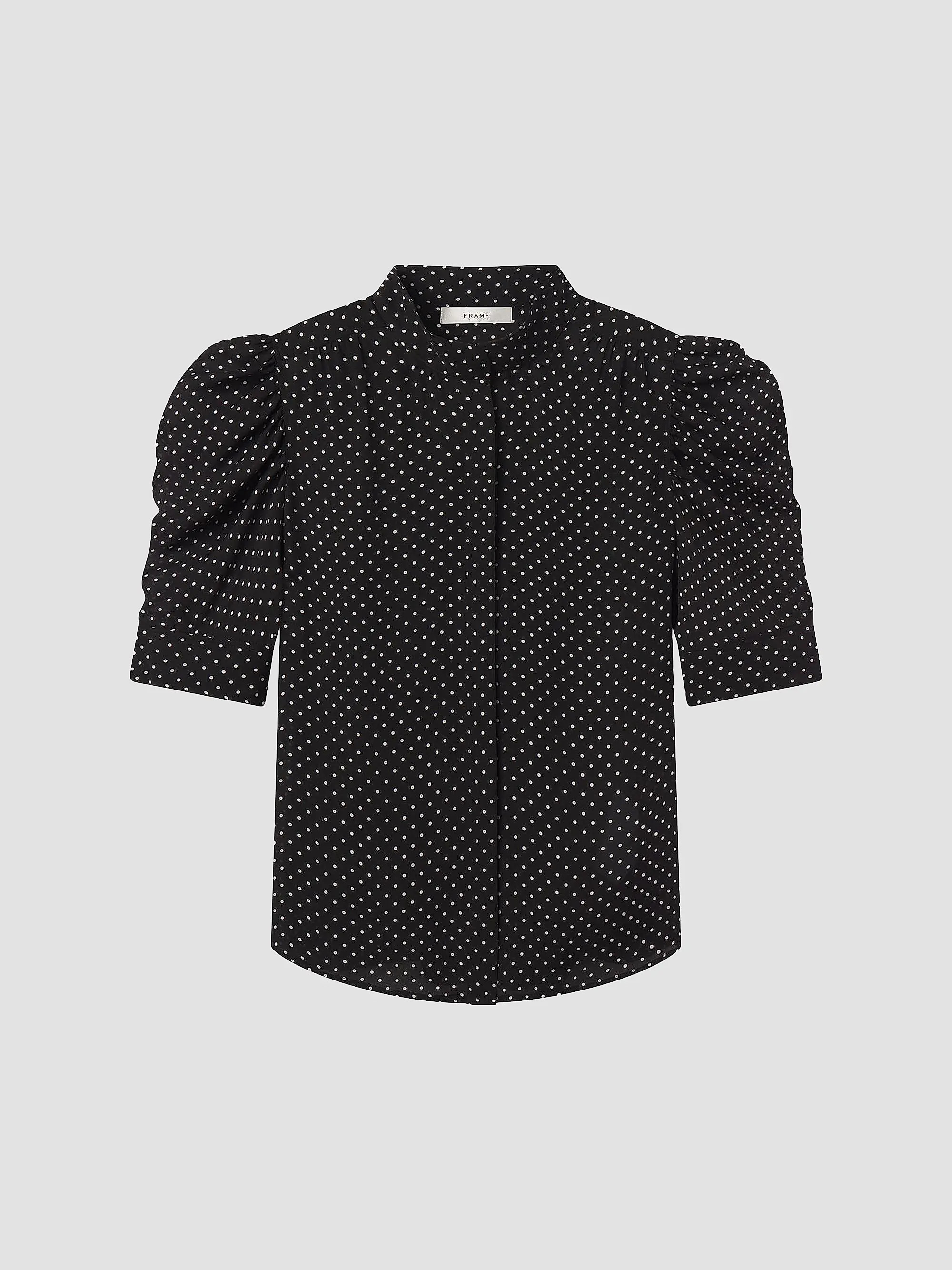 FRAME The Gillian Pin Dot Silk Blouse | Saks Fifth Avenue | Saks Fifth Avenue