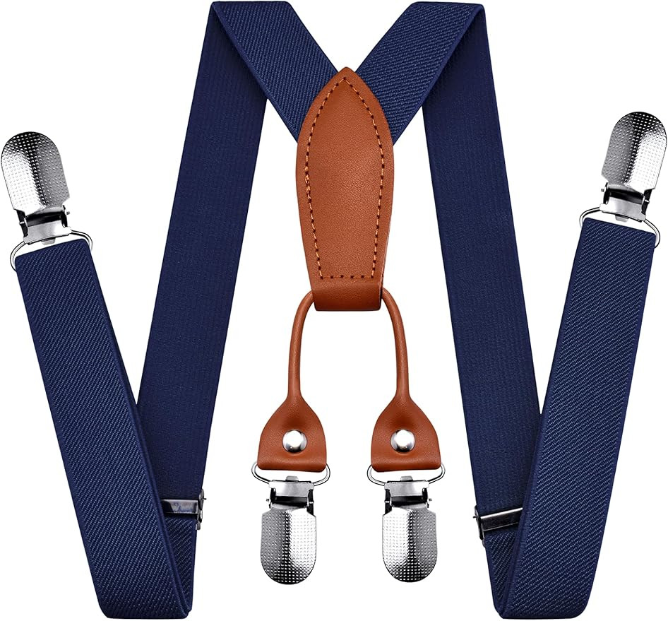 Branduce Solid Color Baby Boy Suspender with 4 Strong Clips Adjustable Kids Y Back Suspenders | Amazon (US)