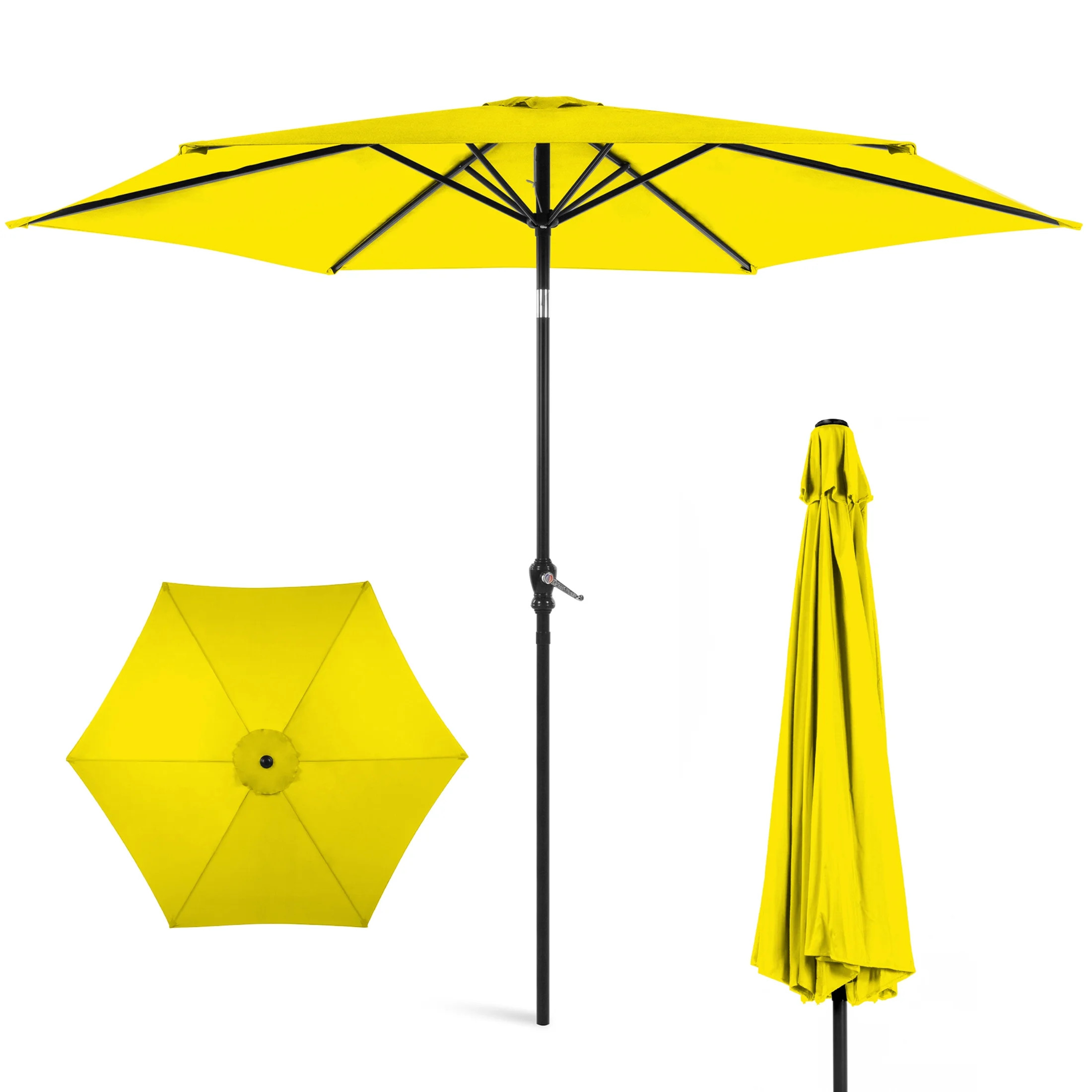 Best Choice Products 10ft Outdoor Steel Market Patio Umbrella w/ Crank, Tilt Push Button, 6 Ribs,... | Walmart (US)