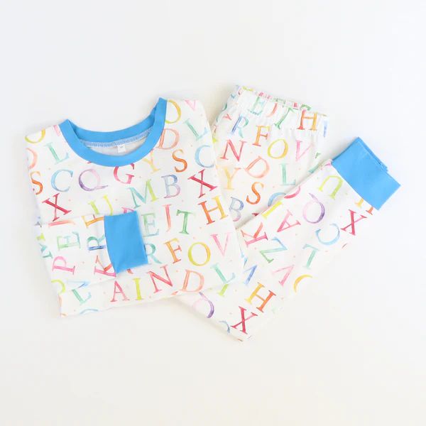 Alphabet Knit Pajama Set | Southern Smocked Co.