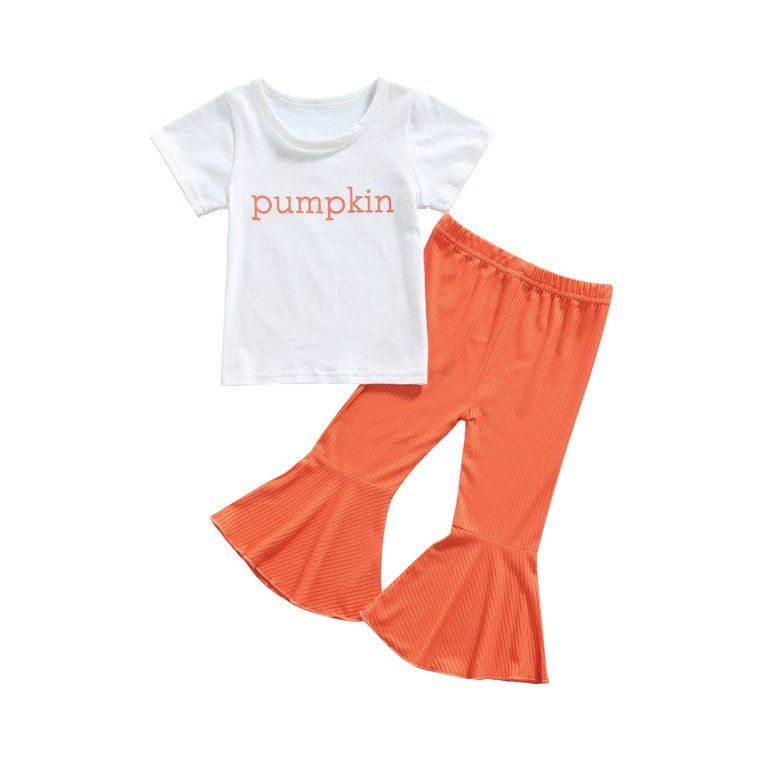 Toddler Kids Baby Girl Halloween/Thanksgiving Outfit Set Pumpkin Long Sleeve Pullover Top+Pants S... | Walmart (US)