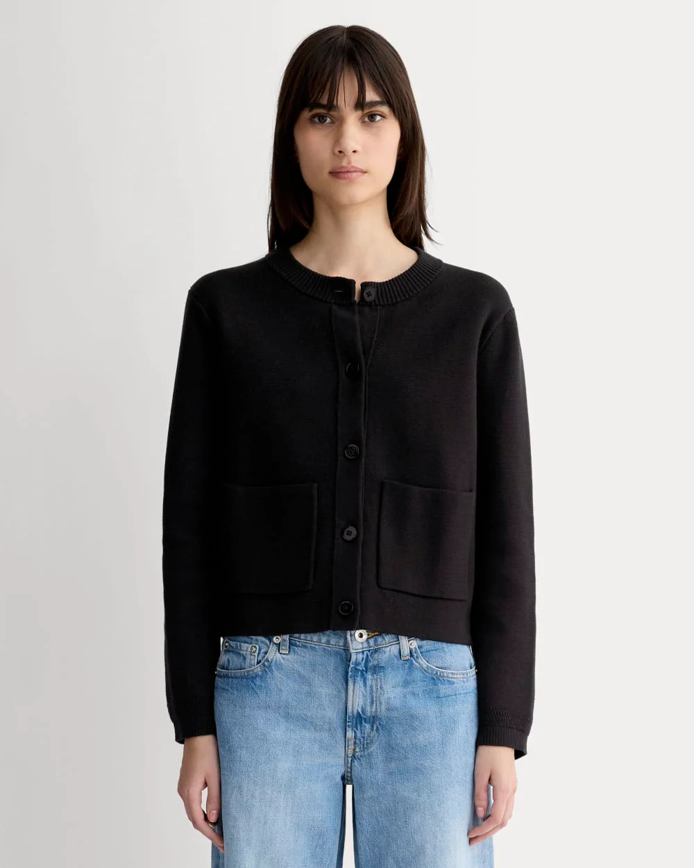 The Crew Cardigan in Everyday Cotton | Black | Everlane