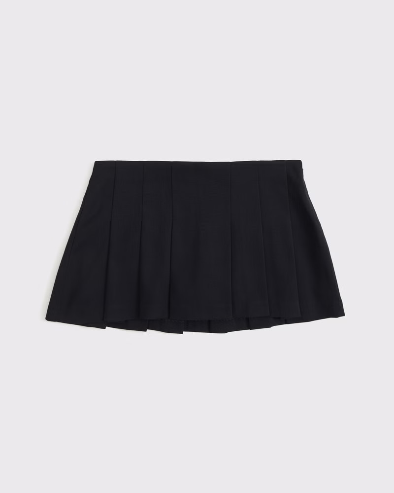Abercrombie & Fitch Women's The A&F Scarlett Low Rise Micro Pleated Mini Skort in Black - Size L | Abercrombie & Fitch (US)