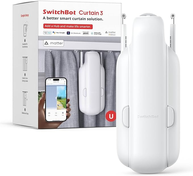 SwitchBot Automatic Curtain Opener - Bluetooth Remote Control Smart Curtain with App, Upgraded Hi... | Amazon (US)