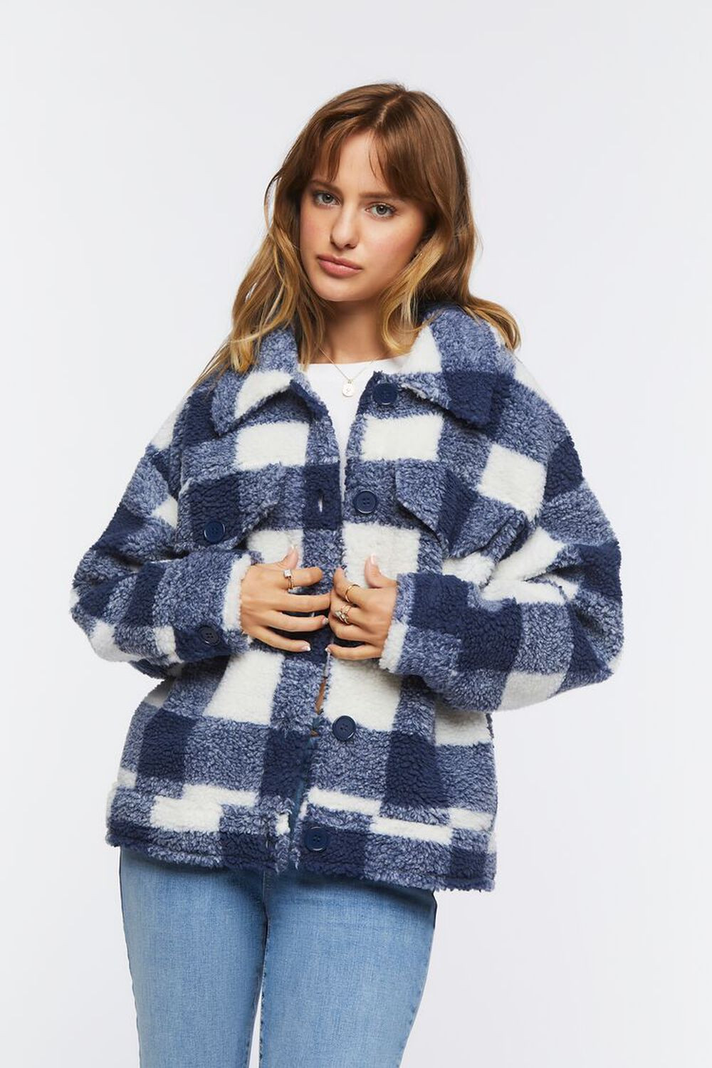 Faux Fur Plaid Jacket | Forever 21 (US)