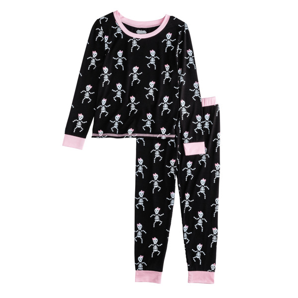 Pink Skeleton Glow Toddler Pajamas | Mud Pie