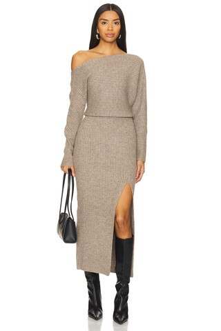 Line & Dot Alta Sweater Dress in Latte from Revolve.com | Revolve Clothing (Global)