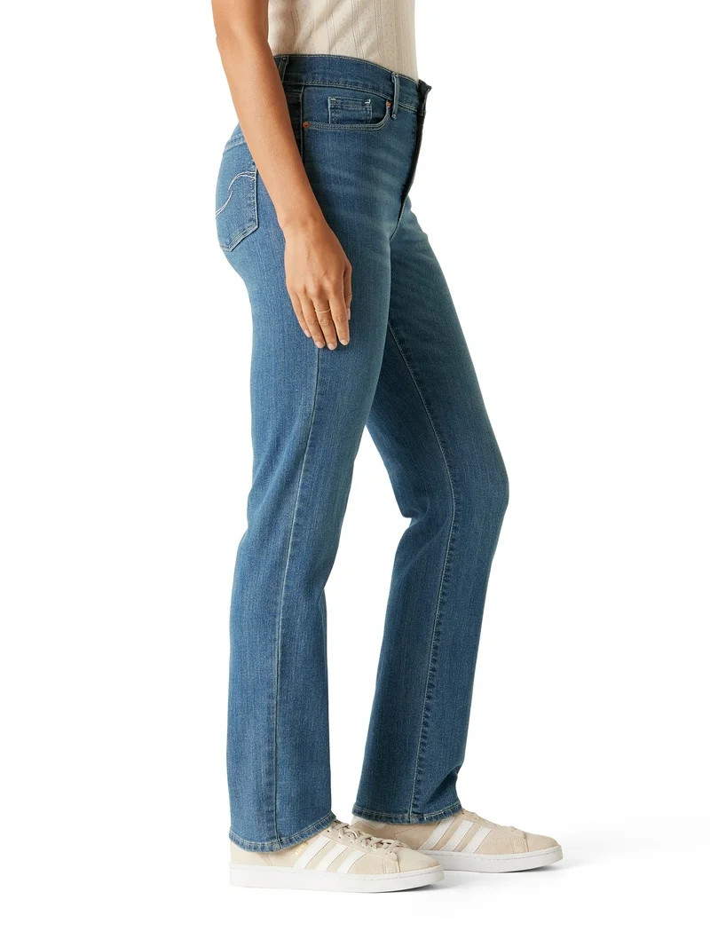 Levi Strauss Signature Women's and Women's Plus Mid Rise Straight Jeans, Tummy-Smoothing Pannel, ... | Walmart (US)