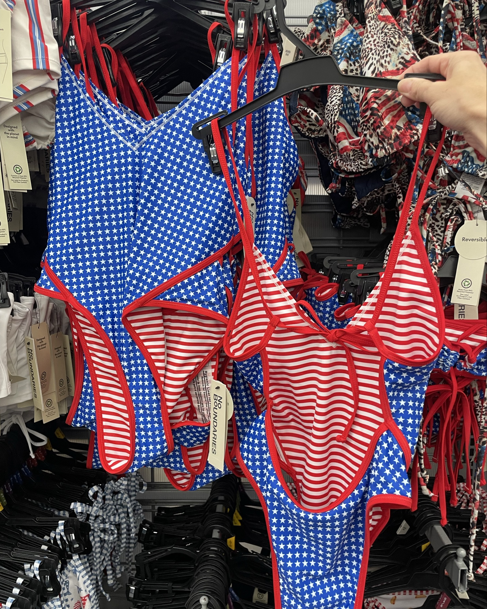 Red, white, and blue swimwear. A lot of these are reversible giving 2 looks in 1 

#LTKTravel #LTKSeasonal #LTKSwim