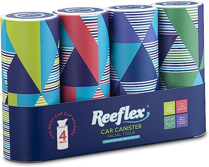 Reeflex Car Tissues (4 Canisters/200 Tissues) - Disposable Facial Tissues Boxed in Canisters with... | Amazon (US)