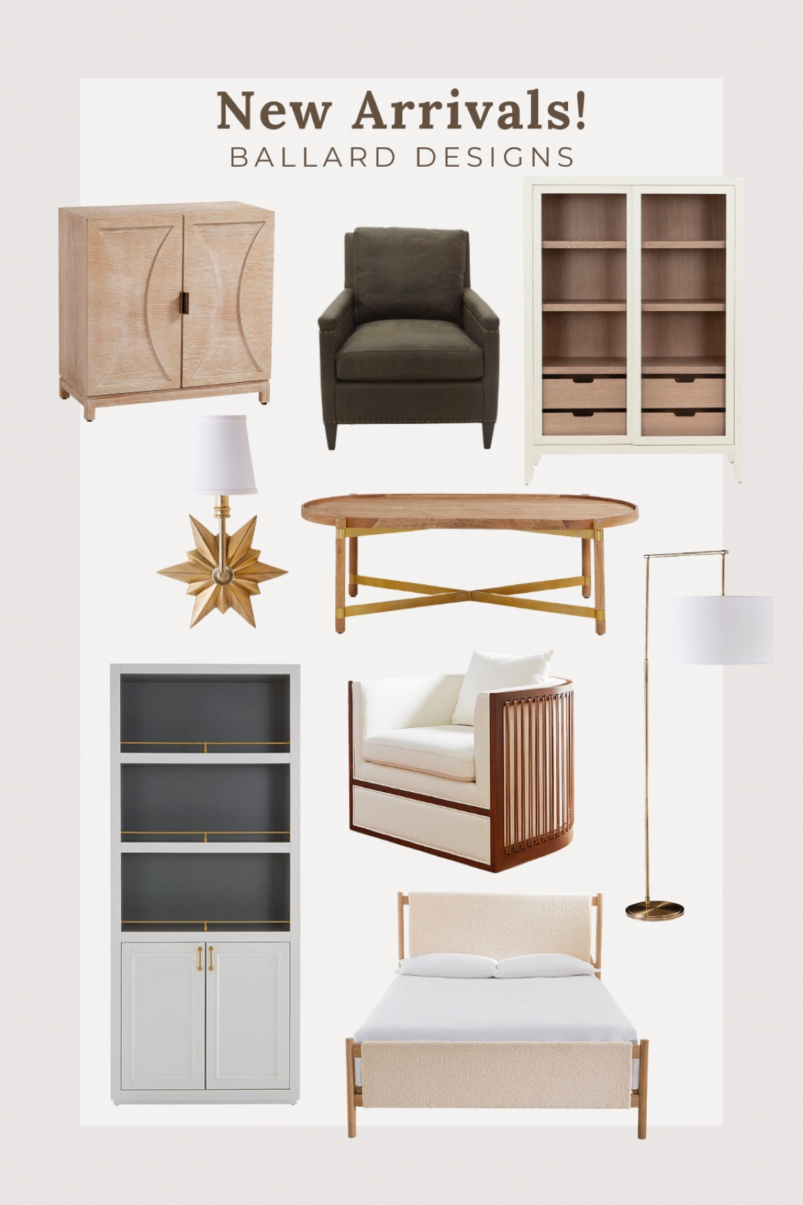 Ballard Designs new arrivals! Leather chair, cabinet, coffee table, sconce, floor lamp! 

#LTKhome #LTKsalealert #LTKfamily