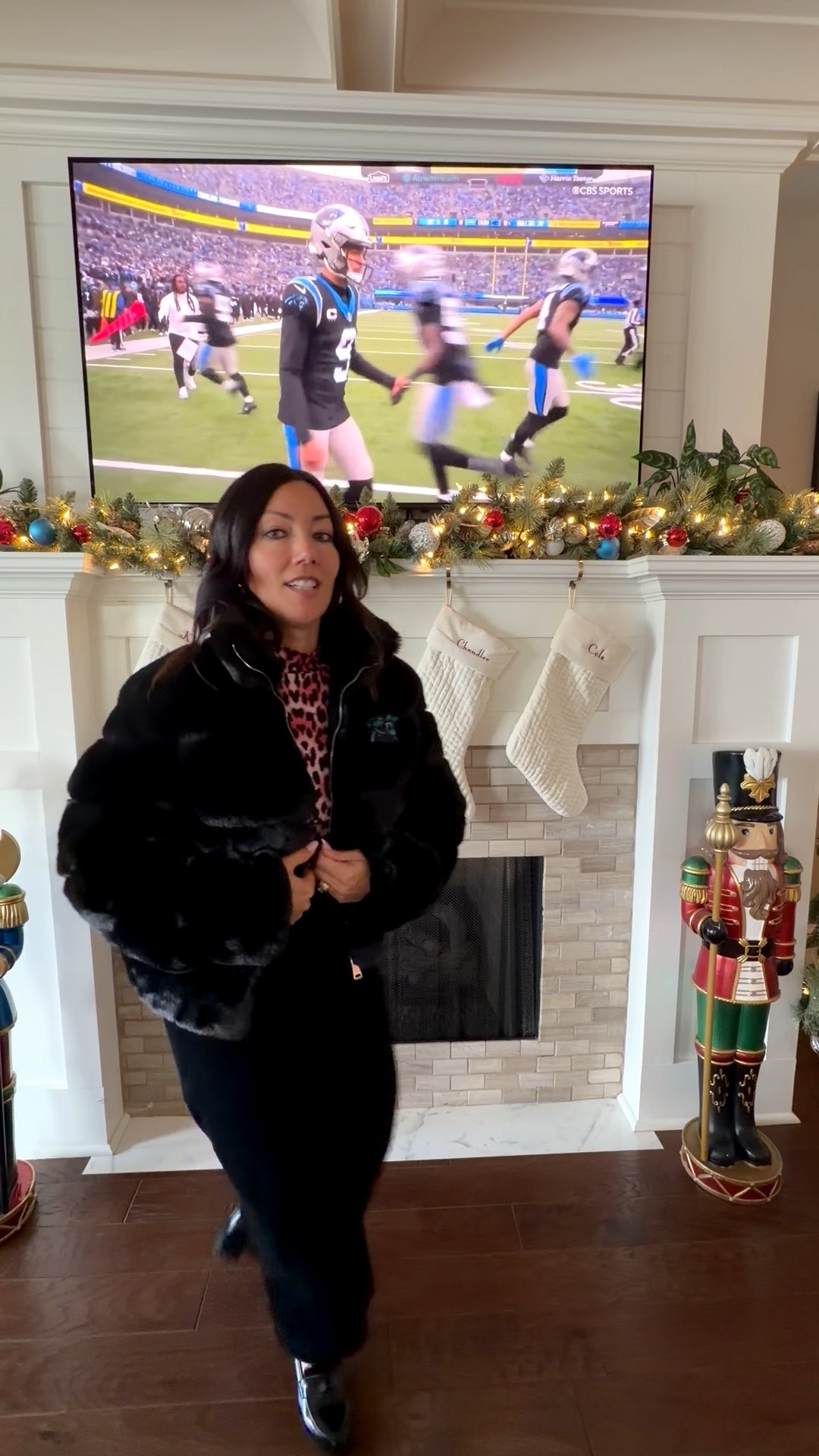 Cheering on the Carolina Panthers from the living room in style!  