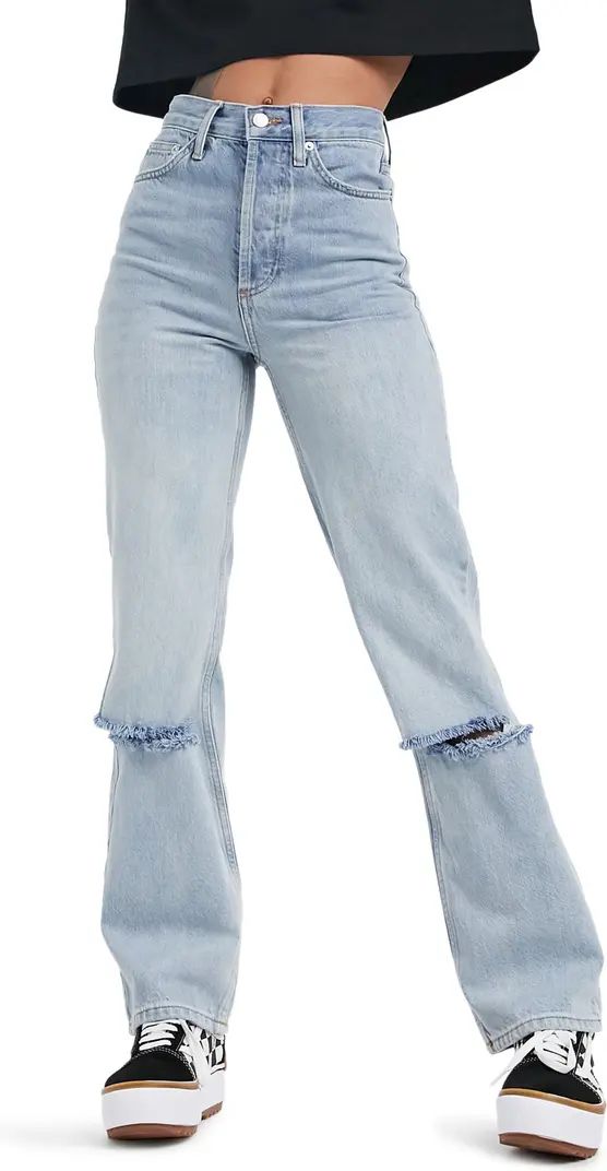 Ripped Straight Leg Dad Jeans | Nordstrom