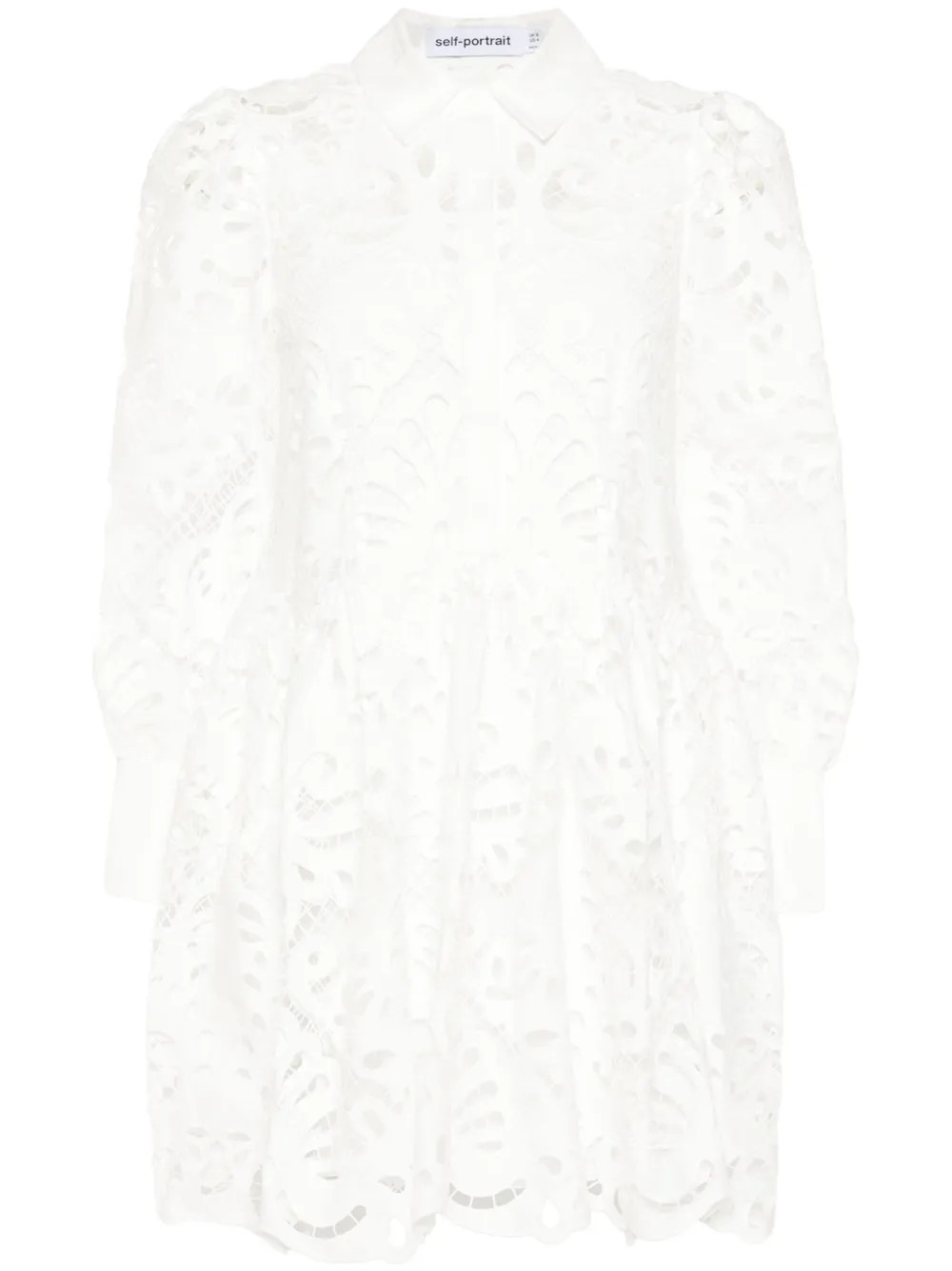 Self-Portrait guipure-lace Mini Dress | White | FARFETCH SI | Farfetch Global