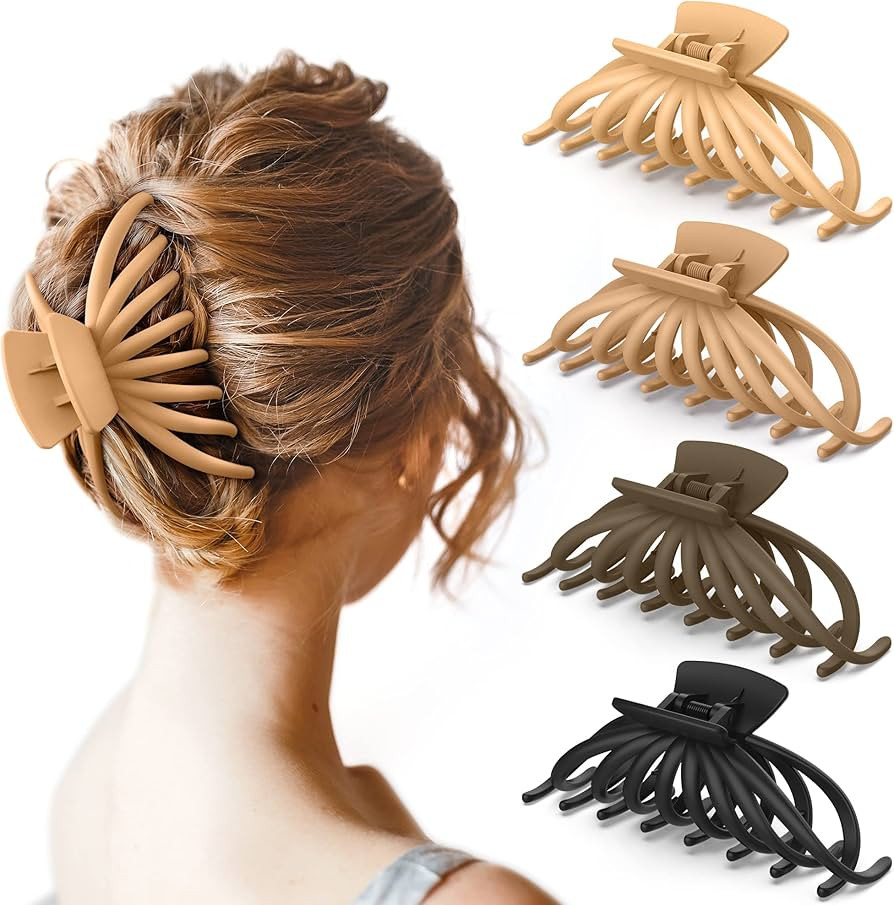 OPAUL Hair Clips for Women, 4.7 Inch Large Claw Clips for Thick Thin Long Hair, Strong Hold Big J... | Amazon (US)