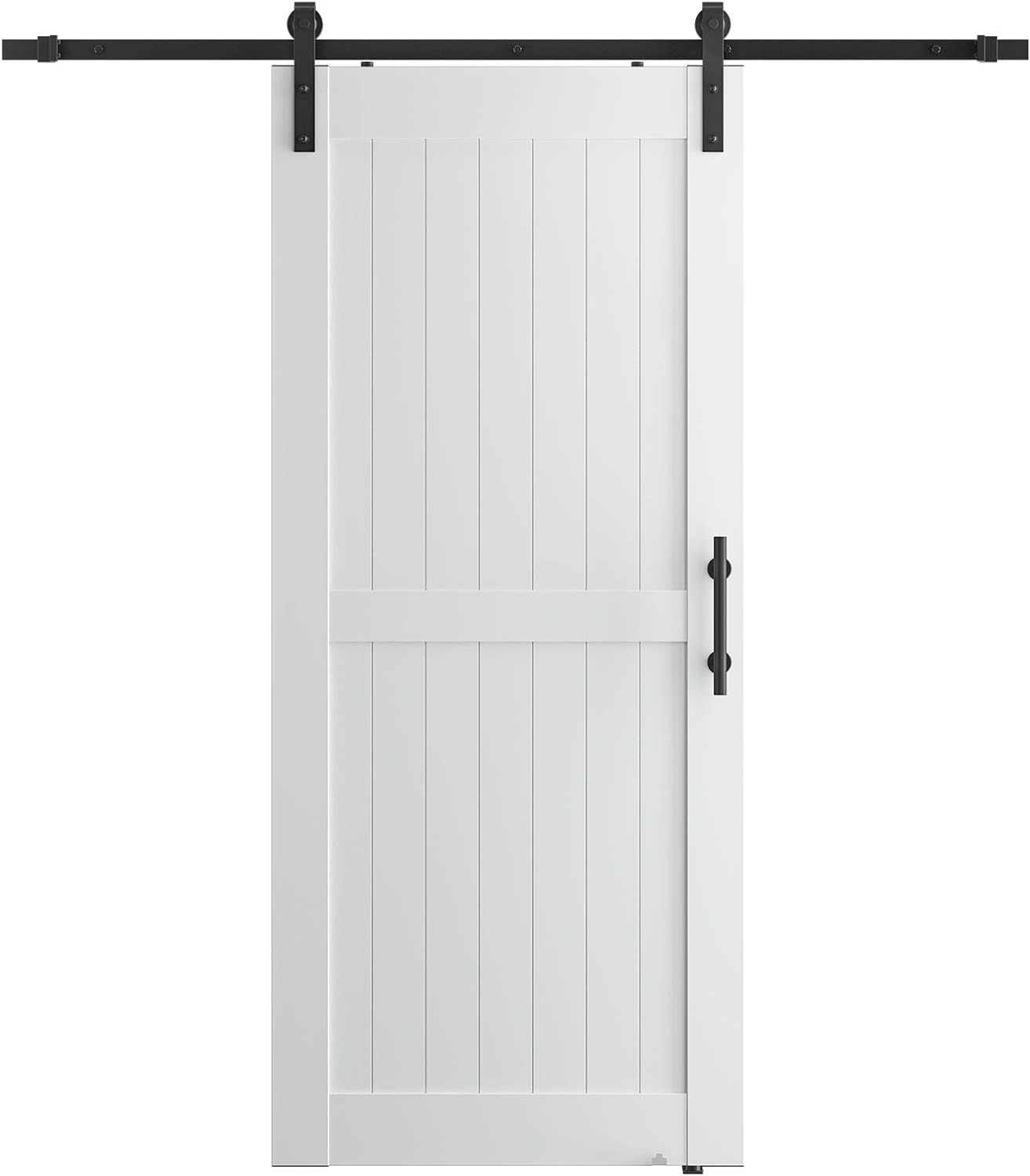 Genius Iron White PVC 36in x 84in Single Barn Door Whole Kit with 6.6FT Sliding Door Hardware & H... | Amazon (US)