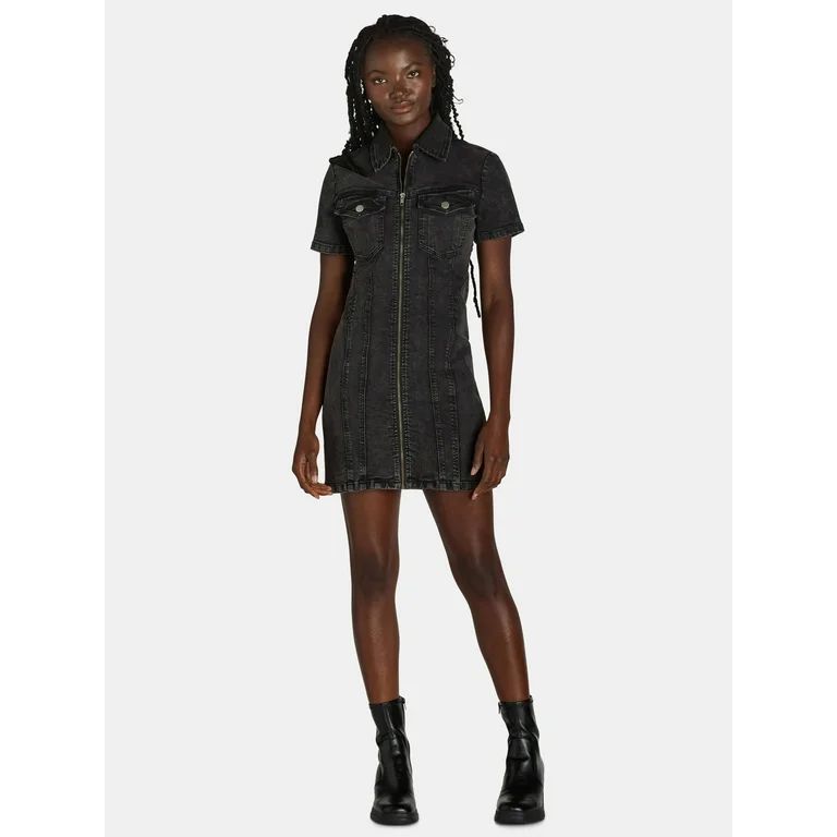 Liv & Lottie Women's Denim Dress with Short Sleeves, Sizes S-XL | Walmart (US)