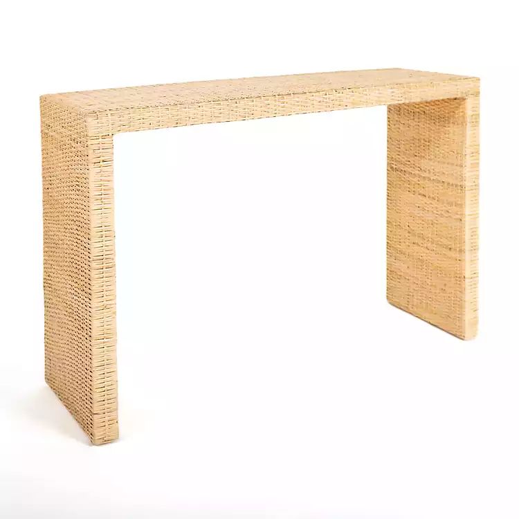 Natural Woven Rattan Console Table | Kirkland's Home
