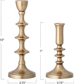 Creative Co-op Decorative Metal Taper Holders, Gold, Set of 2 | Amazon (US)
