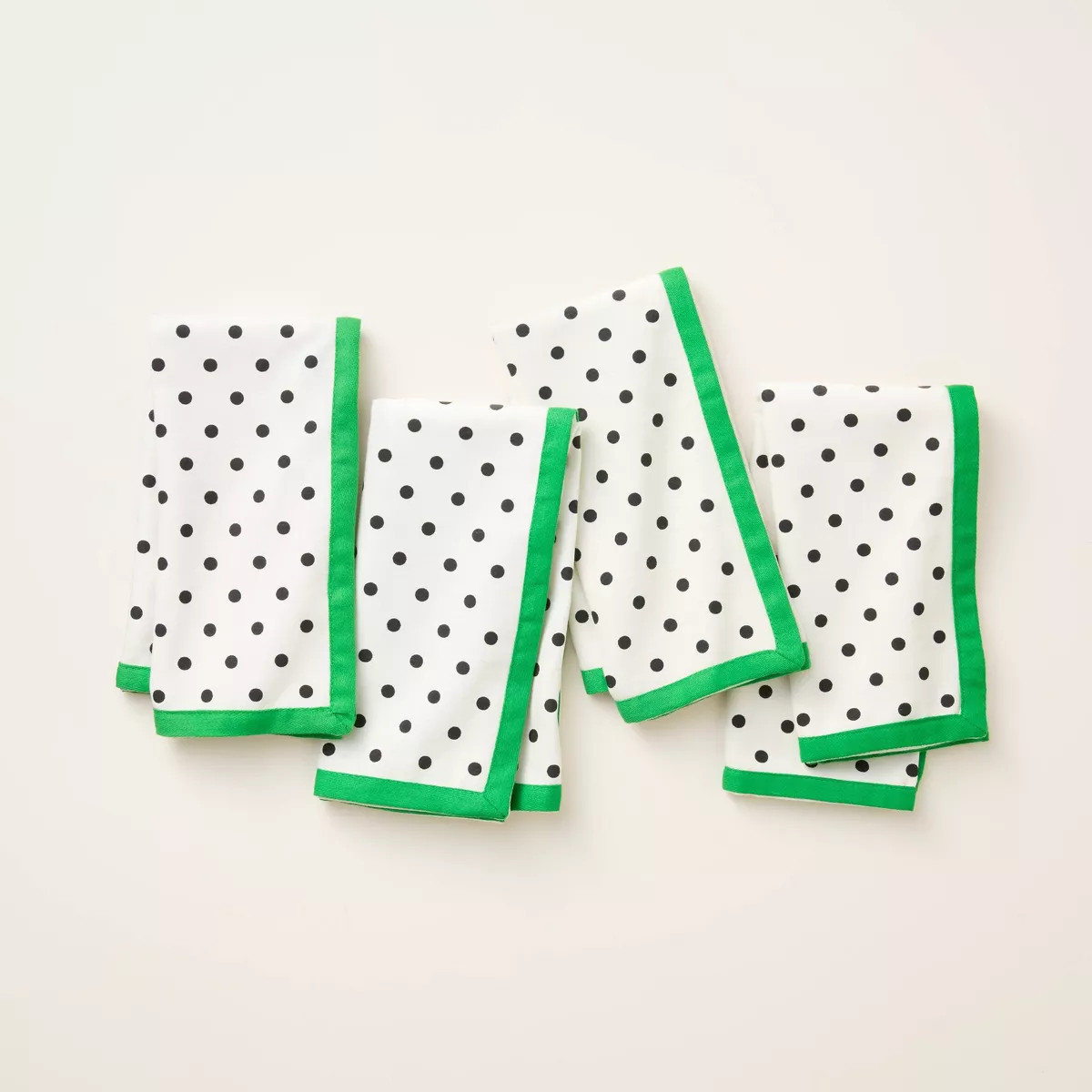 4ct Polka Dot Cloth Napkins Black/Cream/Green - kate spade new york x Target | Target