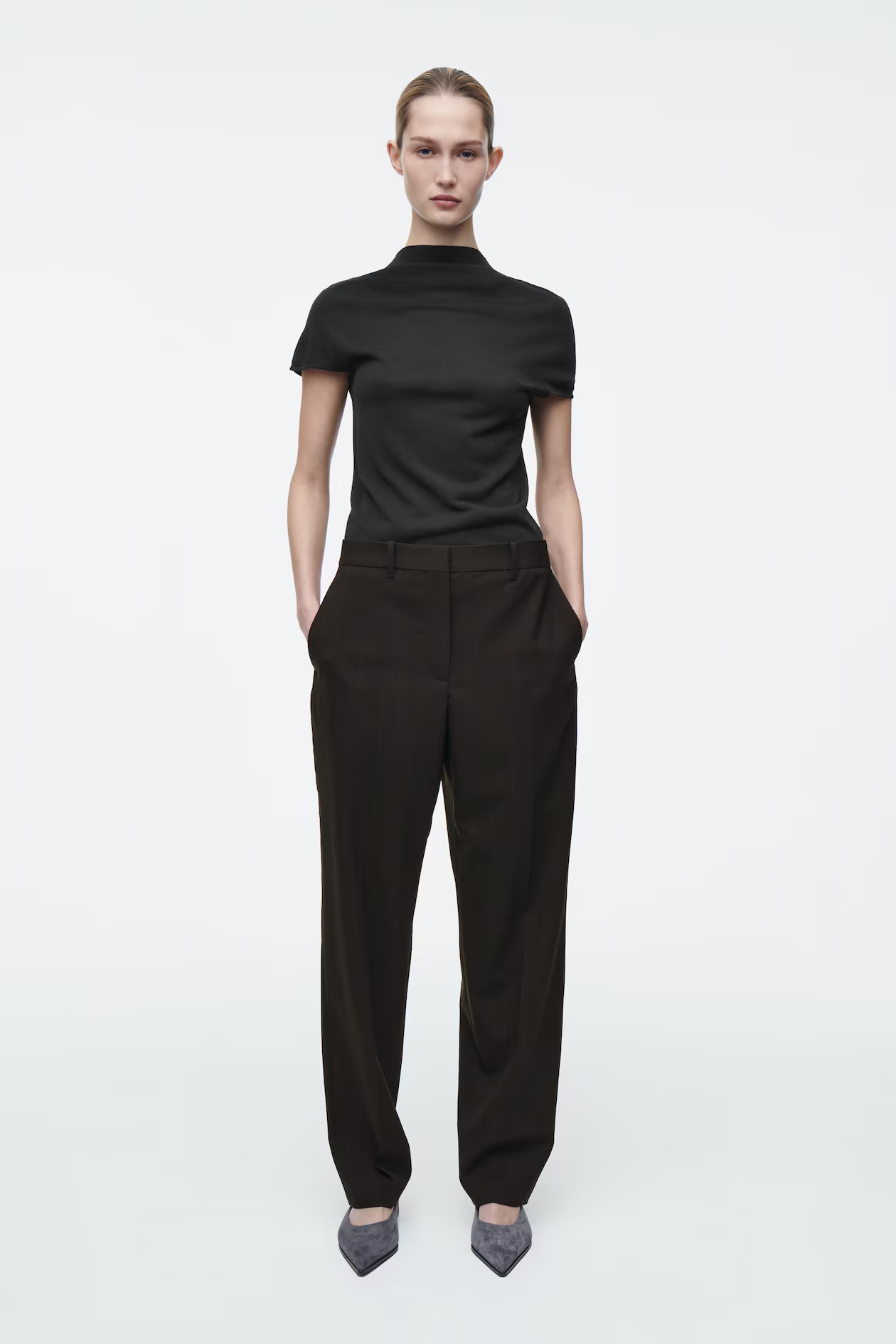 TAILORED FLUID WOOL TROUSERS - CHOCOLATE | COS (EU)