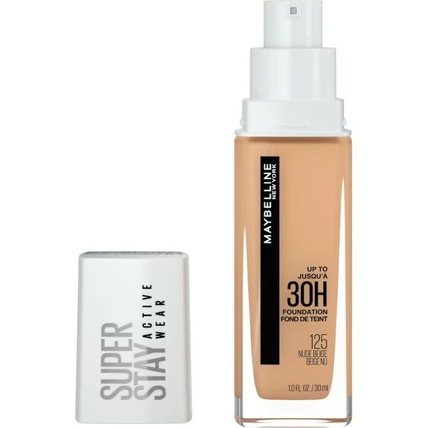 Maybelline Super Stay Liquid Foundation Makeup, Full Coverage, 125 Nude Beige, 1 fl oz - Walmart.... | Walmart (US)