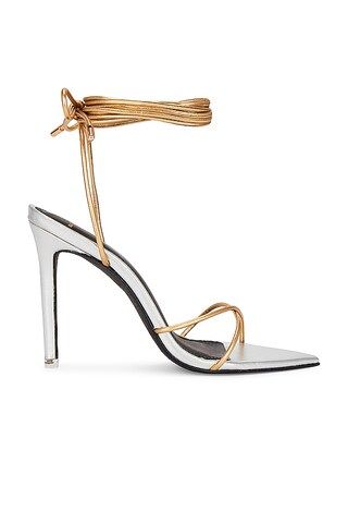 BLACK SUEDE STUDIO Talia Heel Sandal in Silver & Gold from Revolve.com | Revolve Clothing (Global)