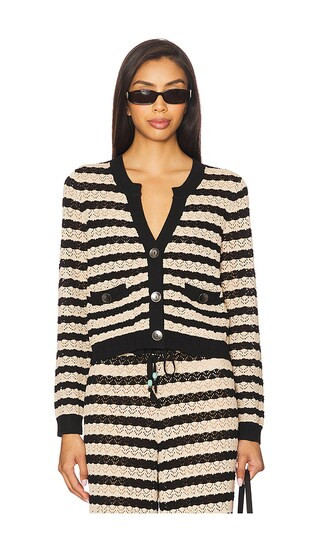 Orla Knit Cardi in Black & Natural Stripe | Revolve Clothing (Global)